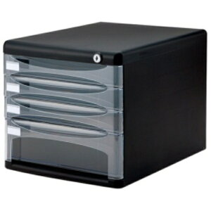 ナカバヤシ セキュリティデスクトップレターケース A4タテ 浅3段・深1段 ブラック A4−SK4D 1台