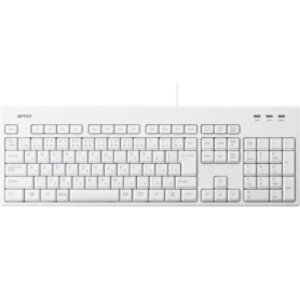 �o�b�t�@���[ USB�ڑ� �L���t���L�[�{�[�h �ې􂢑Ή� �z���C�g BSKBU310WHZ 1��