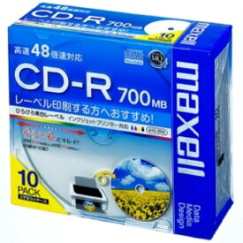マクセル データ用CD－R 700MB 2－48倍速 ホワイトワイドプリンタブル 5mmスリムケース CDR700S．WP．S1P10S 1パック（10枚）