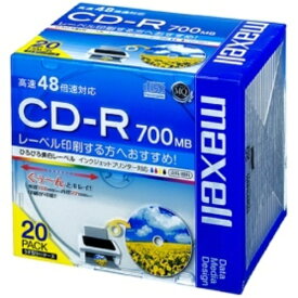 マクセル データ用CD－R 700MB 2－48倍速 ホワイトワイドプリンタブル 5mmスリムケース CDR700S．WP．S1P20S 1パック（20枚）