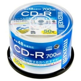 マクセル データ用CD－R 700MB 2－48倍速 ホワイトワイドプリンタブル スピンドルケース CDR700S．WP．50SP 1パック（50枚）