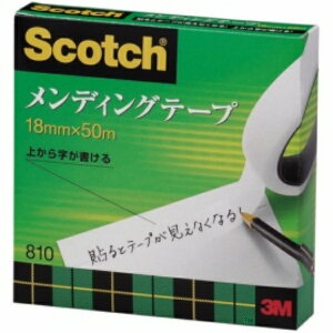 3M スコッチ メンディングテープ 810 大巻 18mm×50m 紙箱入 810−3−18 1巻
