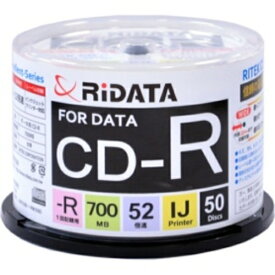 RiDATA(アールアイデータ) データ用CD－R 700MB 1－52倍速 ホワイトワイドプリンタブル スピンドルケース CD－R700EXWP.50RT C 1パック（50枚）