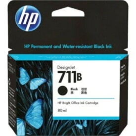 HP　HP711B　インクカートリッジ　ブラック　80ml　3WX01A　1個 038-6890