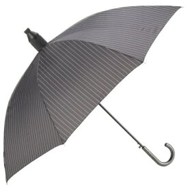 透明傘カバー付き スルット65cm ジャンプ長傘01ブラック ストライプ 553-045 00-01