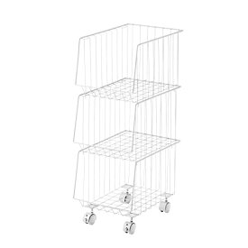 AKB-438WH スタッキングワゴン3D ホワイト 東谷（あづまや）