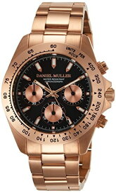 DANIEL MULLER ダニエルミューラー 腕時計 クロノグラフ メンズウォッチ ピンクゴールド×ブラック DM-2002BK