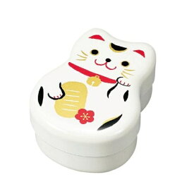 招き猫入子2段弁当箱ホワイト