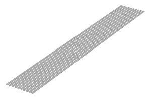 EF[u }eAV[Y vޗ O[ א؂ 0.5×3.0mm 10{ zr[pf OM-473