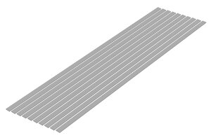 EF[u }eAV[Y vޗ O[ א؂ 1.0×5.0mm 10{ zr[pf OM-485
