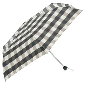 【耐風仕様】 ギンガムチェック折傘 ブラック