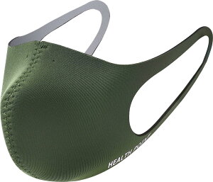 ヘルスポイント(Healthpoint) スポーツ用ドーム型立体加工 トレーニング用 ネオプレン マスク シンプルカラー カーキ Lサイズ 【日本製】 2006M3