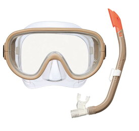 リーフツアラー(REEF TOURER) シュノーケリングセット 10歳~大人用 波を被っても水が入りにくいシュノーケルと1眼広視界マスク アウトドアモデル 2点セット タン RC0117