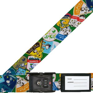 SNOOPY スーツケースベルト ワンタッチ 便利 荷物 固定 ネーム付き 旅行便利グッズ じょうぶ 日本製 かわいい キャラクター スヌーピー ワッペン TSAロック 鍵付き