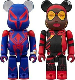 メディコム・トイ BE@RBRICK ベアブリック SPIDER-MAN 2099 & SPIDER-WOMAN スパイダーマン 2099 & スパイダーウーマン 2PCS SET 各全高:約70mm ノンスケール 塗装済み 完成品 フィギュア