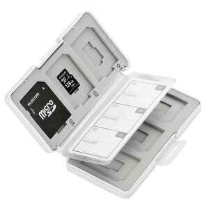 エレコム SD/microSDカードケース(プラスチックタイプ) SDメモリーカード6枚/microSDメモリーカード6枚 ホワイト CMC-SDCPP12WH