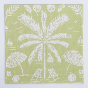 Caspari �y�[�p�[�i�v�L��L Palms And Parasols Key Lime/18421L10