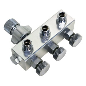 エアテックス AIRTEX 3連ホースジョイント 1台のコンプレッサーに3本のエアホースを取り付け可能に HJ03S-A
