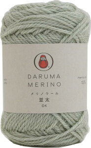 DARUMA 手編み毛糸 メリノ ウール 並太 COL. 16 ミストグリーン 系 約40g 88m 6700