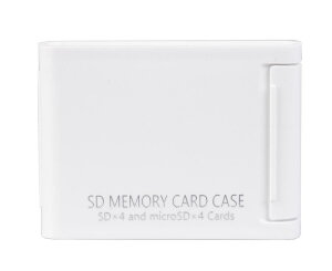 Kenko SDカードケースAS SD4 WH SD/microSD各4枚収納可能 ホワイト 704387
