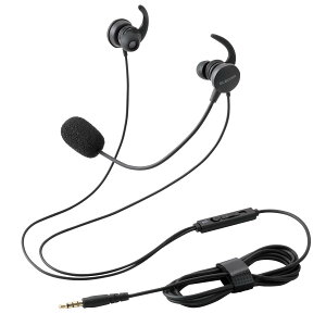 �G���R�� �L���w�b�h�Z�b�g 3.5mm 4�Ƀ~�j�v���O �}�C�N�t�� �C���i�[�C���[ �J�i���^ ���� �ϊ��P�[�u���t (4�� - 3��) �u���b�N HS-EP21STBK