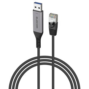 �G���R�� USB-A to LAN�ϊ��P�[�u�� CAT6 MAC�A�h���X�`�F���W���[ 3m �u���b�N LD-AL1G30BK