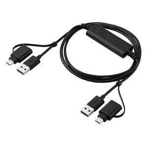 �G���R�� �����N�P�[�u�� �f�[�^�ڍs�P�[�u�� USB480Mbps USB Type-C�ϊ��A�_�v�^�t�� Windows�EMac�Ή� 1.5m �u���b�N UC-TV7BK