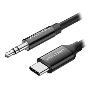 VENTION USB-C Male to 3.5mm Male �I�[�f�B�I�P�[�u�� DAC �A�_�v�^�[ 1m �u���b�N BI-1238