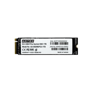 �A�h�e�b�N M.2 1TB 3D TLC NVMe PCIe Gen3x4(2280) 3�N�ۏ� AD-SSDM2PG3-1TB