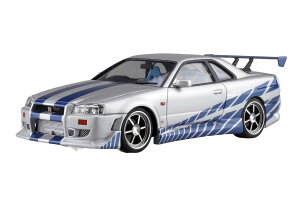 ���������ގ�(AOSHIMA) ���[�r�[���J No.WS-02 1/24 ���C���h�E�X�s�[�h R34 �X�J�C���C�� GT-R �v�����f��