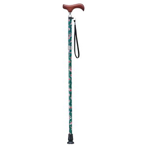 ケイ・ホスピア 【 ステッキ 愛杖 Eシリーズ 折りたたみタイプ 】 花柄・グリーン E-255B