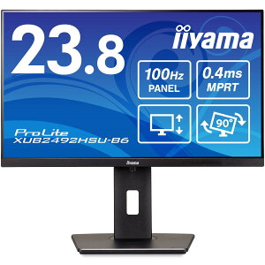 iiyama ProLite XUB2492HSU-B6 23.8�C���` �t��HD(1920×1080) IPS�����p�l�� 3�Ӄt���[�����X ���@�\�X�^���h���f�� �t�����j�^�[