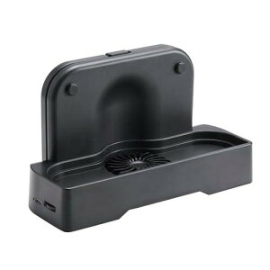�G���R�� Nintendo Switch2��p ��p�t�@�� �h�b�O�p �c�u���A���u���ɑΉ� 4�i�K�p�x���� ���i�K�Œ��߂ł��镗�ʒ��߃X�C�b�` USB���d �u���b�N GM-NS225DC01BK