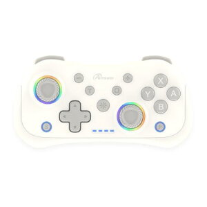 �A���T�[ Switch2/PC�p mini�R���g���[���[ �L��(PC)�E�����Ή� �A�ˁE�A�˃z�[���h�E�W���C���@�\���� �z���C�g ANS-SW200WH