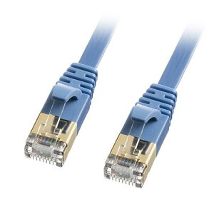 �T�����T�v���C LAN�P�[�u�� CAT7 (1m) �t���b�g �c���܂�h�~ RJ45�R�l�N�^ 10Gbps/600MHz �M�K�r�b�g �C�[�T�l�b�g�P�[�u�� �u���[ KB-FLU7-01BL