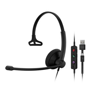 EPOS IMPACT 100 MS ���m���� USB-C+A �w�b�h�Z�b�g- Microsoft Teams �F��A�m�C�Y�L�����Z�����O�A�y�ʐ݌v�A�V���R���T�|�[�g�AUSB�A�_�v�^�[�A�ʘb�R���g���[���AUC�r�W�l�X�����A�u���b�N
