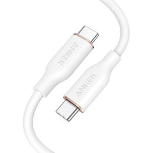 �A���J�[�W���p�� ANKER PowerLine III Flow USB-C&USB-C�P�[�u��(100W) 1.8m �N���E�h�z���C�g A8553N22 1�{
