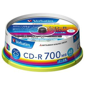 OHwfBA Verbatim CD-R 700MB 1L^p 48{ XshP[X 25pbN ChΉ zCg[x SR80FP25V1