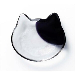 アデリア(ADERIA) ココネコクラフト 小皿 ブチ黒 日本製 化粧箱入 醤油皿 おしゃれ 取り皿 お皿 プレート ケーキ皿 餃子皿 食器 ガラス とりざら 中皿 和食器 男の子 和菓子 結婚祝い プレゼン