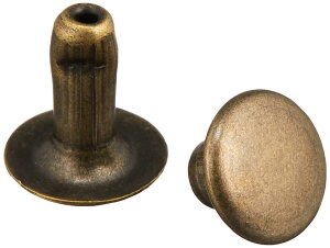 日本紐釦貿易(Nippon Chuko) 片面カシメ 小サイズ 6×6mm 100個 アンティークゴールド F3-28 手芸用品 手芸材料 カシメ