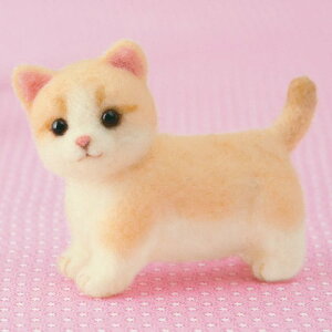 ハマナカ 羊毛フェルトキット アクレーヌでつくる かわいい DOG & CAT マンチカン H441-538 クリーム