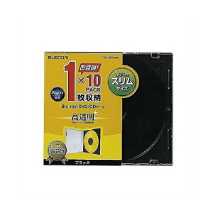 エレコム Blu-ray/DVD/CDケース(スリム/PS/1枚収納) CCD-JSCS10BK