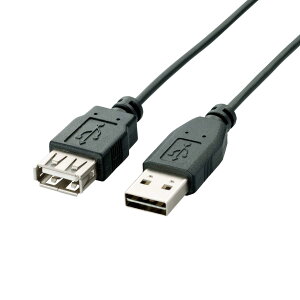 �G���R�� USB�P�[�u�� ���� USB2.0 (USB A �I�X to USB A ���X) ���o�[�V�u���R�l�N�^ 1m �u���b�N U2C-DE10BK