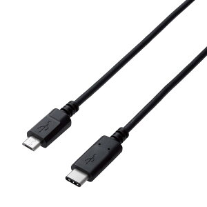 GR USBP[u [dEf[^]p Type-C&USB2.0 micro-B USB2.0 iPhone15Ή ő15W(5V/3A)̏[d ő480Mbps̃f[^] 50cm ubN U2C-CMB05NBK