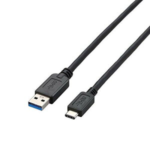 GR USBP[u [dEf[^]p USB3.1 Standard-A&Type-C USB3.1 iPhone15Ή ő15W(5V/3A)̏[d ő10Gbps̃f[^] 50cm ubN USB3-AC05BK