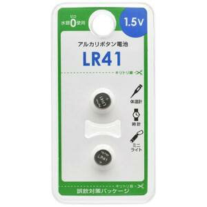 �I�[��(OHM) �A���J���{�^���d�r LR41 2�� LR41B2P 08-4135 �I�[���d�@