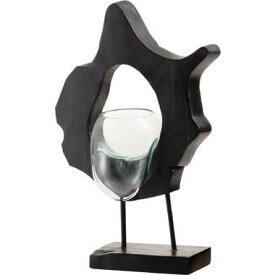 東谷 SLY-31BK ブラック ガラスオブジェ オブジェ ガラス 置物 天然木 インテリア アート 鉢 プランター テラリウム アクアリウム 花瓶 おしゃれ 雑貨