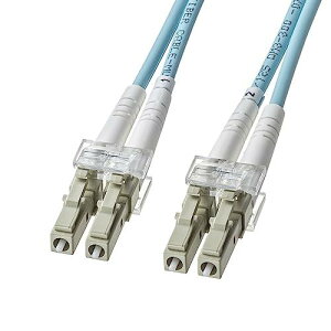 サンワサプライ アーマードメガネ型光ファイバケーブル(マルチOM3、LC×2-LC×2、1m) HKB-AMOM3LCLC-01
