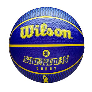 WILSON (�E�C���\��) �o�X�P�b�g�{�[�� NBA PLAYER ICON OUTDOOR CURRY (7���� �v���C���[ �A�C�R�� �A�E�g�h�A �J���[) �����Y WZ4006101XB7 7��/ ���a��24.5cm BLUE/YELLOW