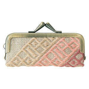 オリムパス製絲 こぎん刺しゅうキット プロ級の仕上がりが簡単に出来るがま口キット 流れ模様×印鑑ケース G85